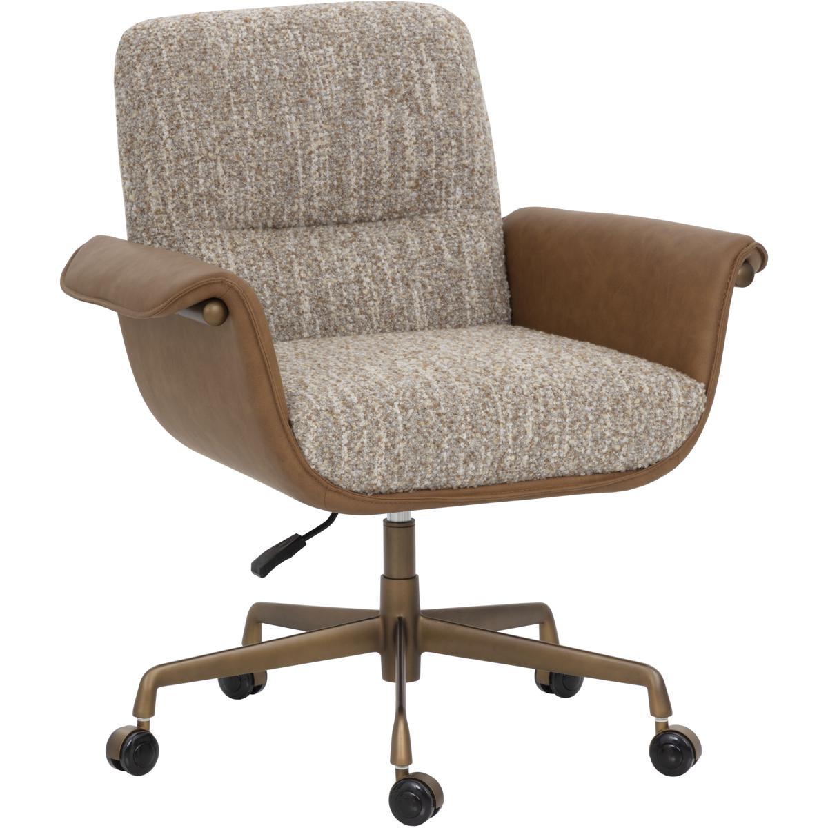 SUNPAN 112386 Lomax Holden Dusty Greige / Milliken Cognac Office Chair